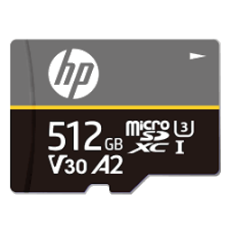 HP Micro SD U3/A2/V30 512GB (Gray card) W/ADAPTOR