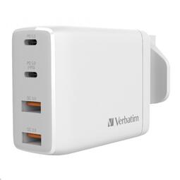 VERBATIM AC - FIXED PLUG (2 PD 100W & 2 USB) - White (EU)