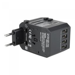 VERBATIM AC - 5 PORTS UNIVERSAL TRAVEL ADAPTOR (Black)