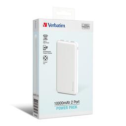 VERBATIM AC - GRID PATTERN POWER PACK 10000 mAh - White