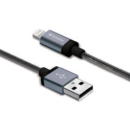 VERBATIM AC - LIGHTNING CABLE (120cm - Grey ) - Step-up Charge & Sync