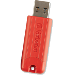 VERBATIM PINTSTRIPE - 64GB (USB 3.0) RED TRANSLUCENT